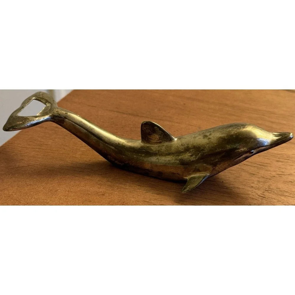 Vintage Dolphin Silver Plated Bottle Opener Pop Top‎ & Twist Off 6.5